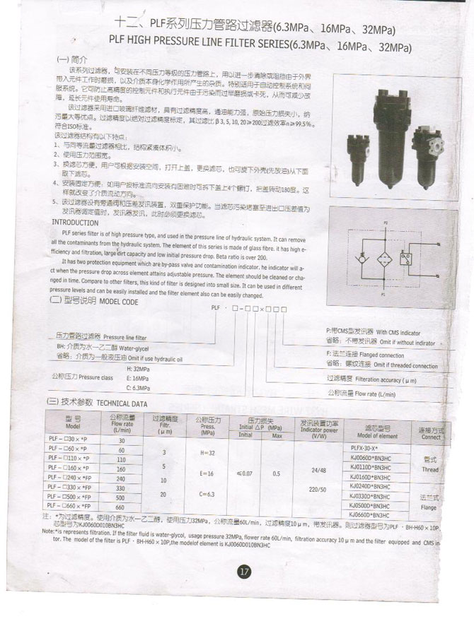 PLF系列壓力管路過(guò)濾器